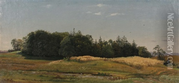 Sommerlandschaft Mit Einem Waldchen Zwischen Feldern Und Wiesen Oil Painting - Jan (Johann Cornelius) Mali