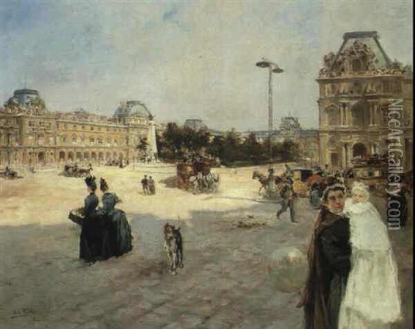 La Place Du Carrousel, Paris Oil Painting - Vicente Garcia de Paredes