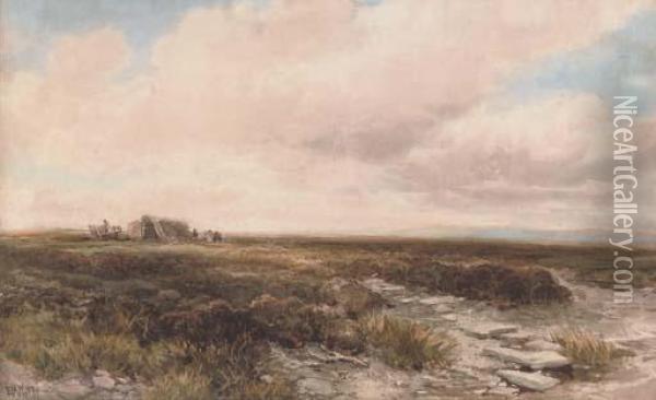 Harvesters On The Moor Oil Painting - Edmund Morison Wimperis