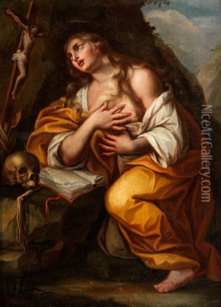 Die Bussende Magdalena Oil Painting - Giovan Gioseffo dal Sole