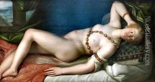 Resting Venus Oil Painting - Dirck de Quade Van Ravesteyn