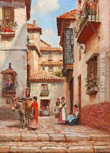 Calle De Granada Oil Painting - Arthur Trevor Haddon