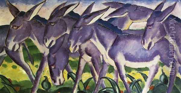 Donkey Frieze Oil Painting - Franz Marc