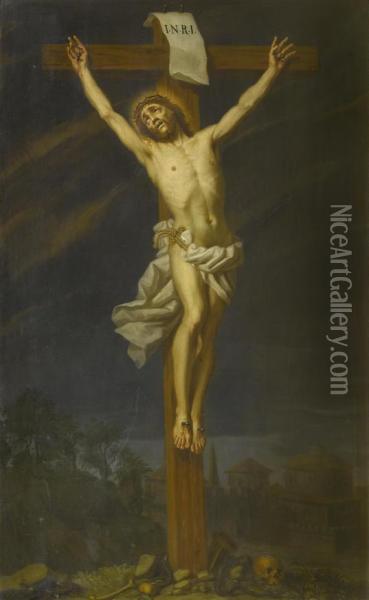 Christ On The Cross. Oil Painting - Emmanuel Jakob Handmann