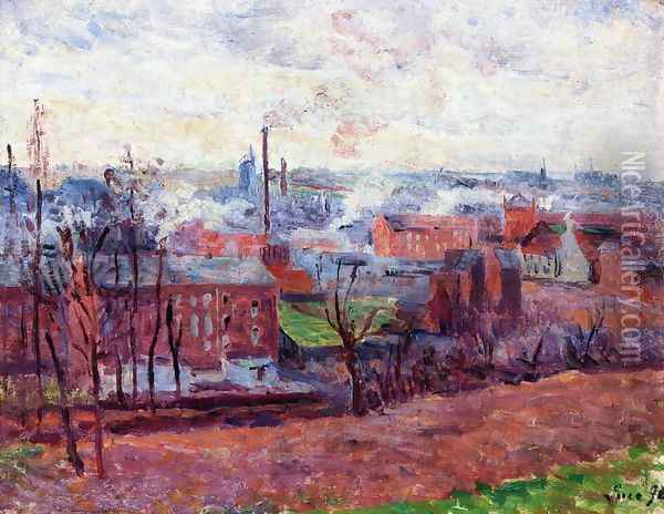 Landscape at Marchiennes Oil Painting - Maximilien Luce