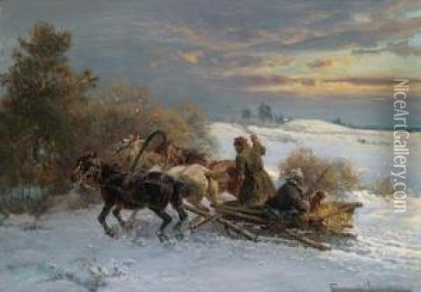 Winterlichen Jagd Oil Painting - Fritz van der Venne