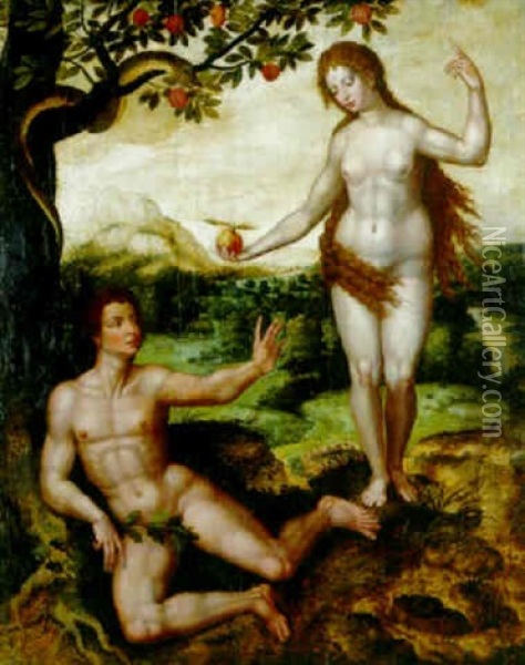 The Temptation Oil Painting - Pieter Coecke van Aelst the Elder