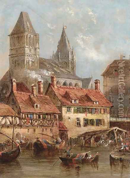 St. Omer, Strasbourg Oil Painting - William Calcott Knell