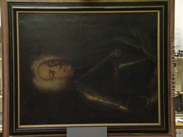 Portrat Eines Erzbischofs Mit Allongeperucke Und Brustharnisch Oil Painting - George de Marees