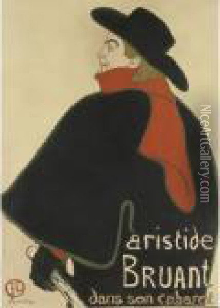 Aristide Bruant Dans Son Cabaret Oil Painting - Henri De Toulouse-Lautrec