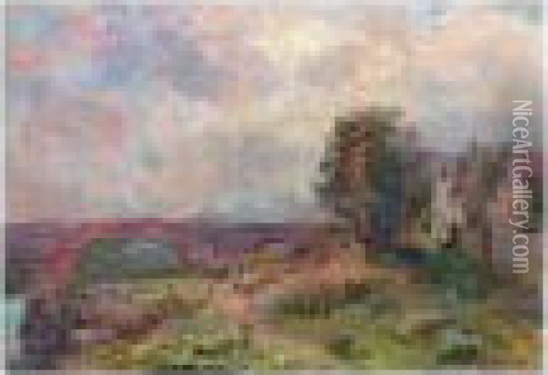 L'allier A Pont-du-chateau Oil Painting - Albert Lebourg