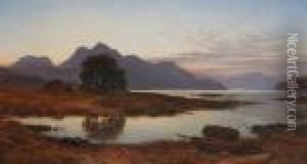 (apparently) Loch In Daal, Skye Oil Painting - Waller Hugh Paton