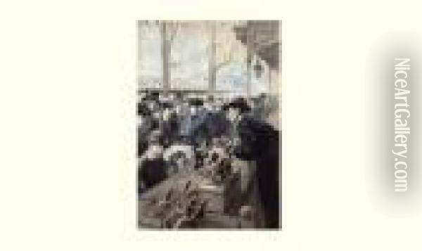 Le Concours Lepine : Deuxieme 
Exposition Annuelle De Jouets, Au Jardin De Paris, Circa 1902 Oil Painting - Georges Bertin, Dit Scott De Plagnolles
