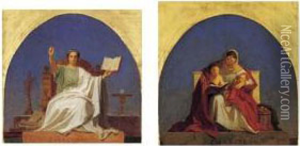 La Theologie Oil Painting - Emile Signol