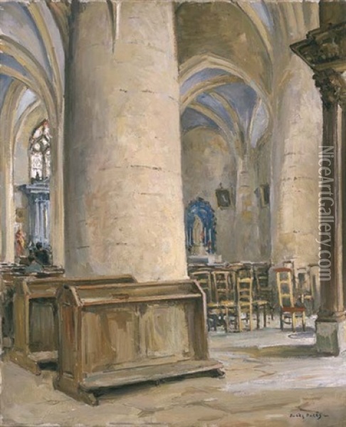 Eglise De Chezy Oil Painting - Jules Eugene Pages
