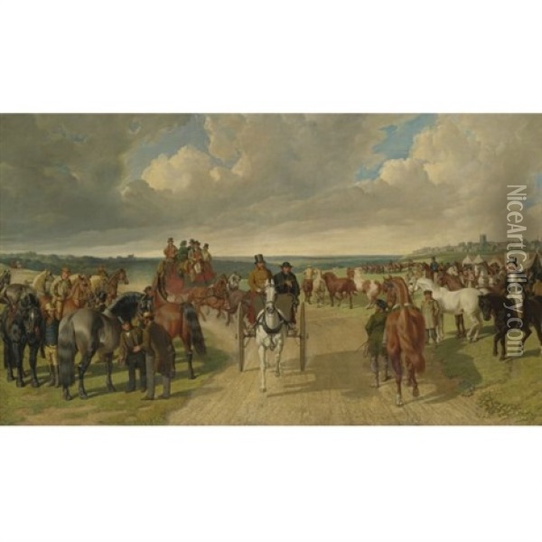 The Barnet Horse Fair Oil Painting - Benjamin Herring Jr.