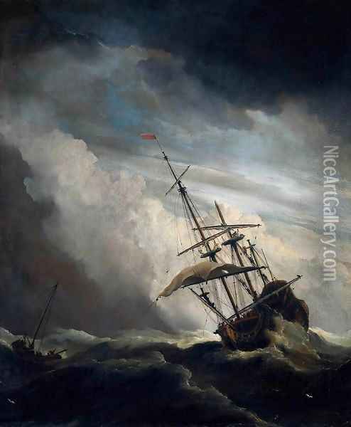 The Gust Oil Painting - Willem van de Velde the Younger