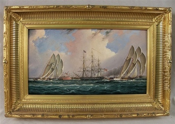 Yacht Race, New York Harbor Oil Painting - James Edward Buttersworth