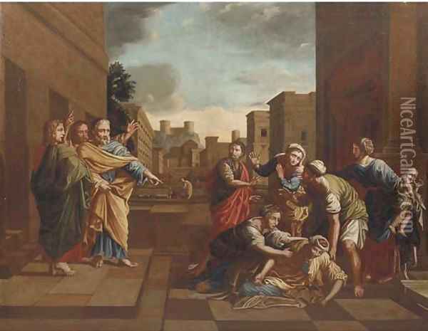 The Expulsion from the Temple Oil Painting - Nicolas Poussin