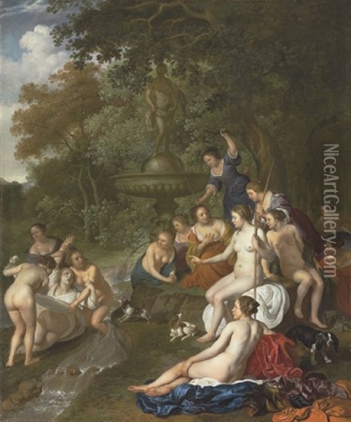 Diana And Callisto Oil Painting - Jakob van Loo