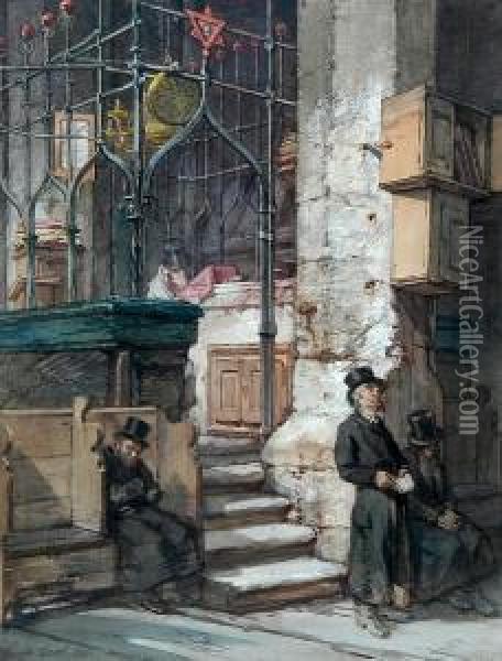 The Synagogue Prague Oil Painting - Guido Bach