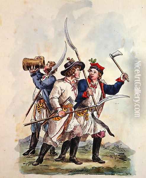 Costumes of the Polish Army after 1700 3 Oil Painting - Michal Stachowicz