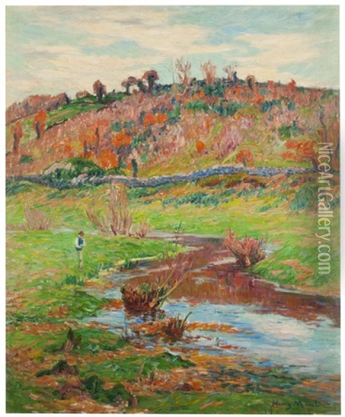 Paysage A Pont-aven Oil Painting - Henry Moret