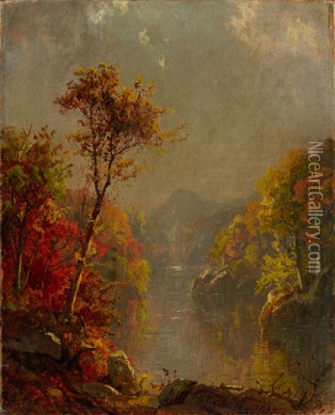 In The Berkshires Oil Painting - Jasper Francis Cropsey