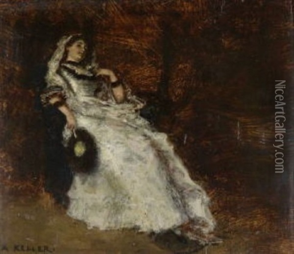 Bildnis Von Frau M. L Oil Painting - Albert von Keller