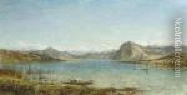 An Italianate Landscape Oil Painting - Benjamin Williams Leader