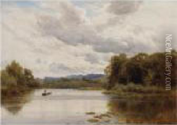 Penton Hook On Thames Oil Painting - Alfred de Breanski