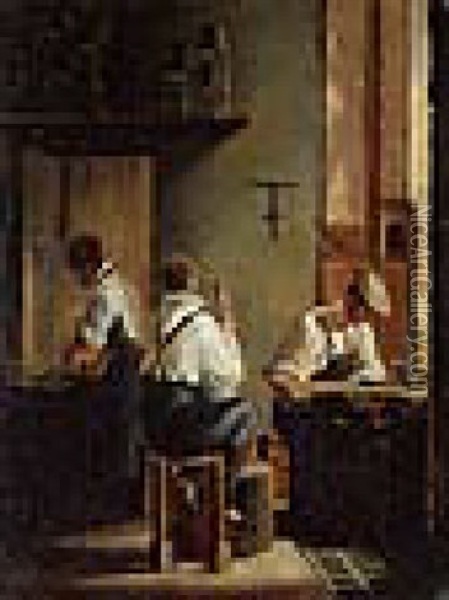 L'atelier Du Ferblantier Oil Painting - John Carlin