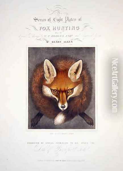 Title Page from A Series of Eight Plates of Fox Hunting Oil Painting - Walter Parry Hodges