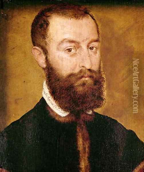 Portrait of a Man with a Beard or Portrait of a Man with Brown Hair Oil Painting - Corneille De Lyon