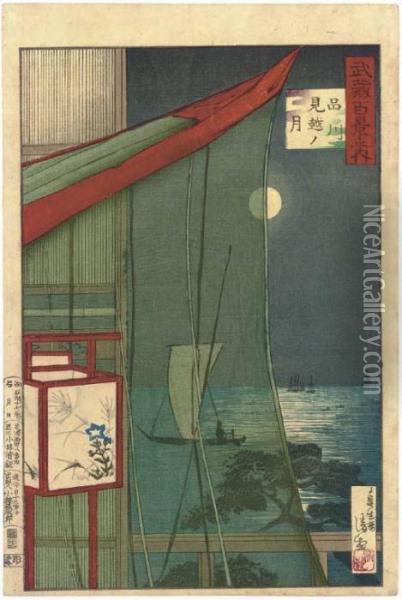 Twenty Prints From The Series Musashi Hyakkei No Uchi Oil Painting - Kobayashi Kiyochika