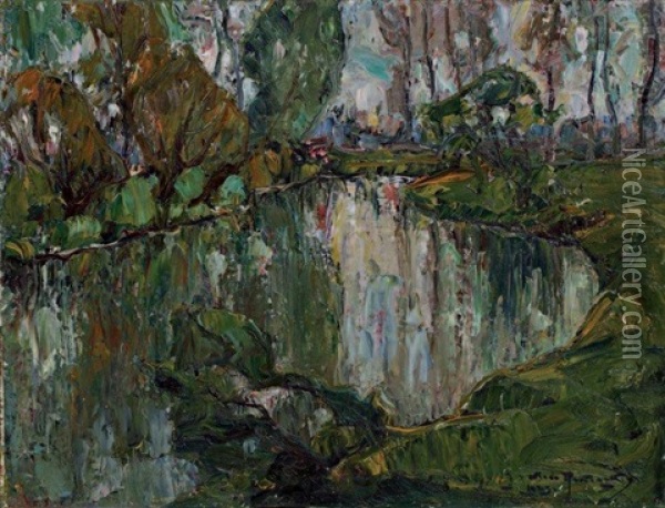 Ile Sainte Helene A Andosle Oil Painting - Mecislas Rakowski