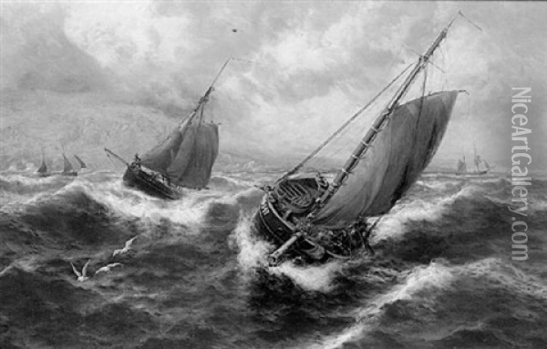 Herring Boats Rounding The Calf Of Man, 