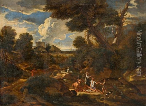 Paesaggio Con Pastori Oil Painting - Pieter the Younger Mulier