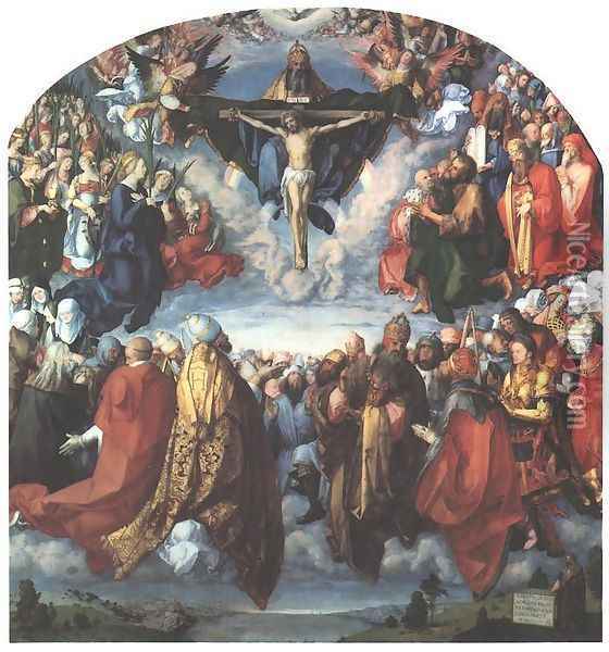 Adoration of the Trinity I Oil Painting - Albrecht Durer