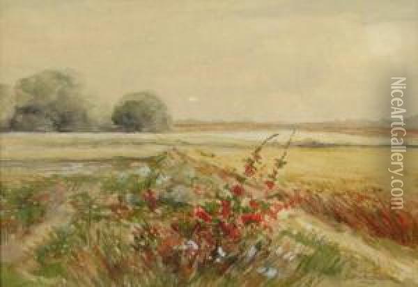 Landscape With Wildflowers Oil Painting - Edward R. Sitzman