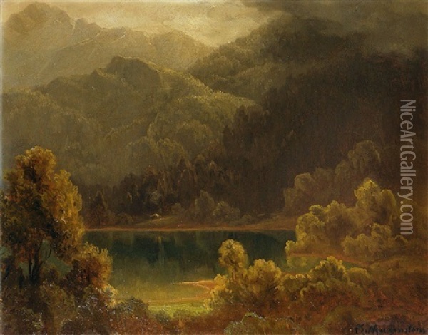 Am Gebirgssee Oil Painting - Carl Ernst Morgenstern