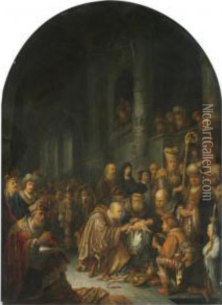 The Circumcision Of Christ Oil Painting - An Adriansz Van Staveren