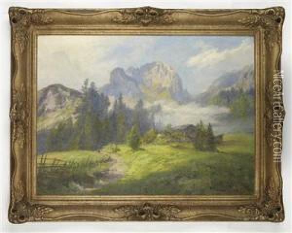 Hochalm Am Dachstein Oil Painting - Konrad Petrides