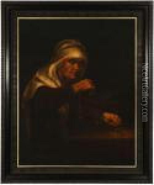 A Money Changer Oil Painting - Rembrandt Van Rijn