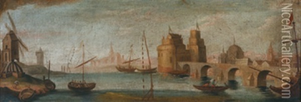 Sudlicher Seehafen Oil Painting - Orazio Grevenbroeck
