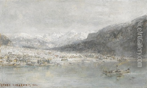 Lac De Brienz (ballenberg) Oil Painting - Henri Girardet