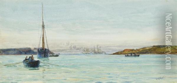Plymouth Sound Oil Painting - William Lionel Wyllie