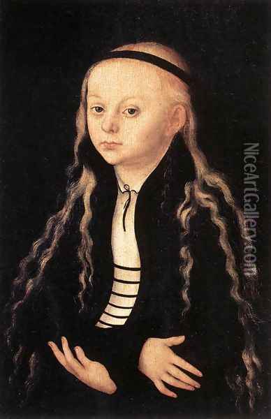 Portrait of a Young Girl c. 1540 Oil Painting - Lucas The Elder Cranach