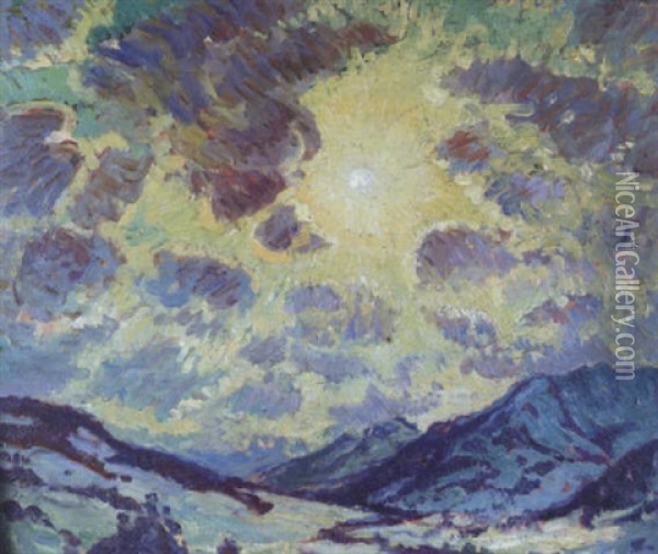Les Montagnes De Gstaad Oil Painting - William Samuel Horton