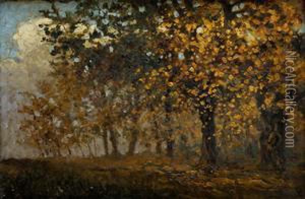 Jesenne Stromy Oil Painting - Jeno Kuszka